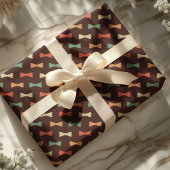 Trendy Retro Hipster Bow Stropdassen Pattern Cadeaupapier