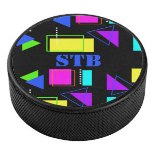 TRENDY RETRO JAREN '80 MODE KLEUR TACHTIGER MONOGR HOCKEY PUCK