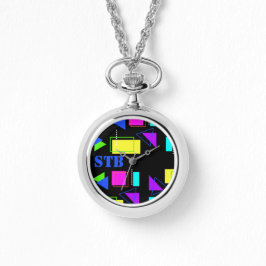 TRENDY RETRO JAREN '80 MODE KLEUR TACHTIGER MONOGR HORLOGE