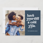 Trendy Retro kerstvakantie fotokaart Feestdagenkaart (Voorkant)