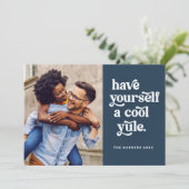 Trendy Retro kerstvakantie fotokaart Feestdagenkaart (Staand voorkant)