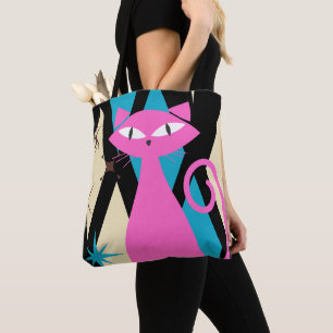 Trendy Retro Mid Century Modern Cool Cat Tote Bag