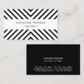 Trendy Retro Mod Zwart-wit Patroon Visitekaartje (Voorkant / Achterkant)