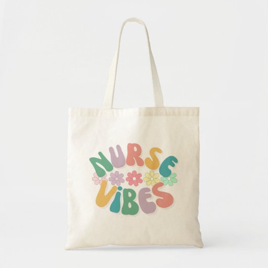 Trendy Retro Nurse Vibes Tote Bag (Voorkant)