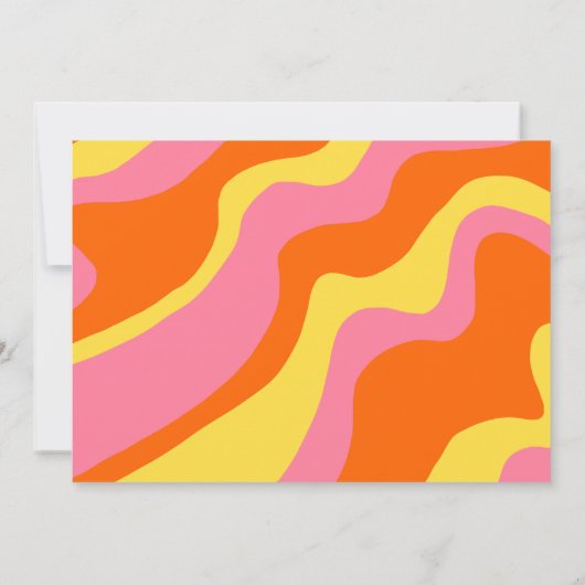 Trendy Retro Oranje Geel Roze Kleine Onderneming Bedankkaart (Achterkant)