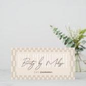 Trendy Retro Pastel Beige Salon Cadeaubon (Staand voorkant)