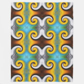 Trendy retro patroon in geel, blauw, bruin, wit fleece deken (Voorkant)