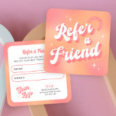 Trendy Retro Perzik Roze Make-up Beauty Salon Logo Aanbevelingskaartje