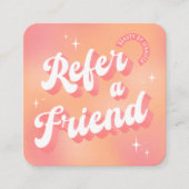 Trendy Retro Perzik Roze Make-up Beauty Salon Logo Aanbevelingskaartje (Voorkant)