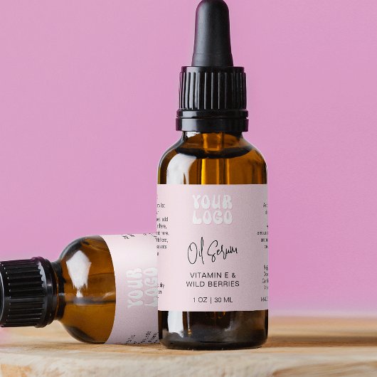 Trendy Retro Pink 1 OZ 30ml Dropper Bottle Etiket