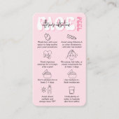 Trendy Retro Pink Face Peel Aftercare estheticus Visitekaartje (Voorkant)