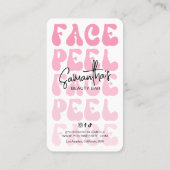 Trendy Retro Pink Face Peel Aftercare estheticus Visitekaartje (Achterkant)