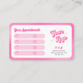 Trendy Retro Pink Makeup Lashes Beauty Salon Logo Afsprakenkaartje (Achterkant)