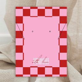 Trendy Retro Pink & Red Jewelry Label Display