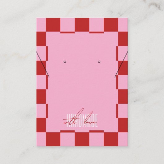 Trendy Retro Pink & Red Jewelry Label Display (Voorkant)
