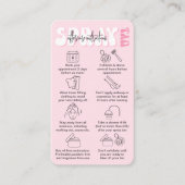 Trendy Retro Pink Spray Tan Care-instructies Visitekaartje (Voorkant)