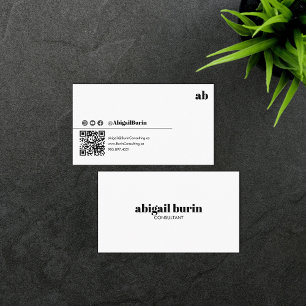 Trendy Retro QR Code Social Media Visitekaartje