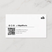 Trendy Retro QR Code Social Media Visitekaartje (Achterkant)