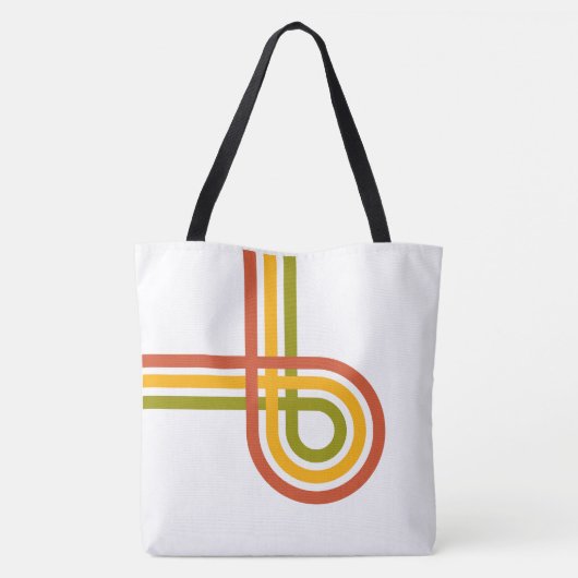 Trendy Retro Rainbow Stripes Tas (Achterkant)