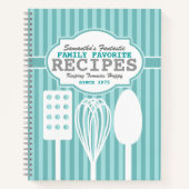 Trendy Retro Recipes Personalized Notitieboek (Voorkant)
