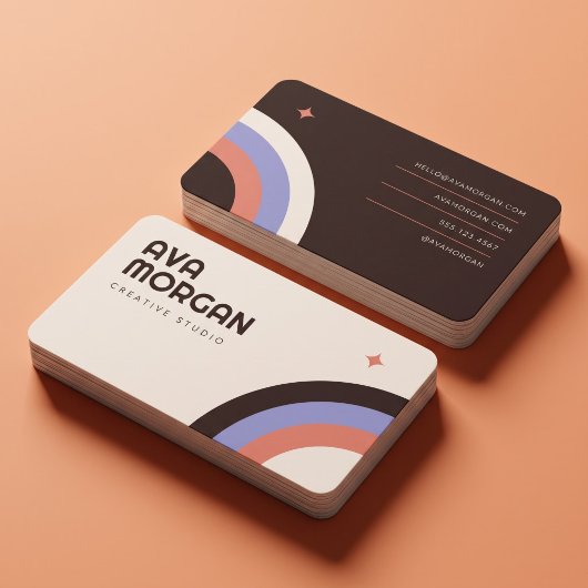 Trendy Retro Regenboog Creatief Visitekaartje