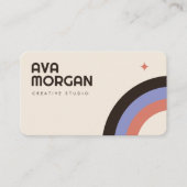 Trendy Retro Regenboog Creatief Visitekaartje (Voorkant)