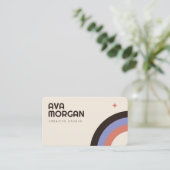 Trendy Retro Regenboog Creatief Visitekaartje (Staand voorkant)