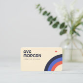 Trendy Retro Regenboog Visitekaartje (Staand voorkant)