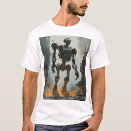 Trendy retro robotgrafisch t-shirt