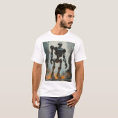 Trendy retro robotgrafisch t-shirt (Voorkant volledig)