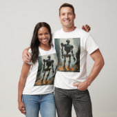 Trendy retro robotgrafisch t-shirt (Unisex)