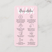 Trendy Retro Roze Moderne Salon Waxing Aftercare Visitekaartje (Voorkant)