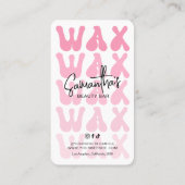 Trendy Retro Roze Moderne Salon Waxing Aftercare Visitekaartje (Achterkant)