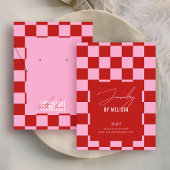 Trendy Retro Roze & Rode Sieraden Label Display