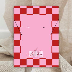 Trendy Retro Roze & Rode Sieraden Label Display