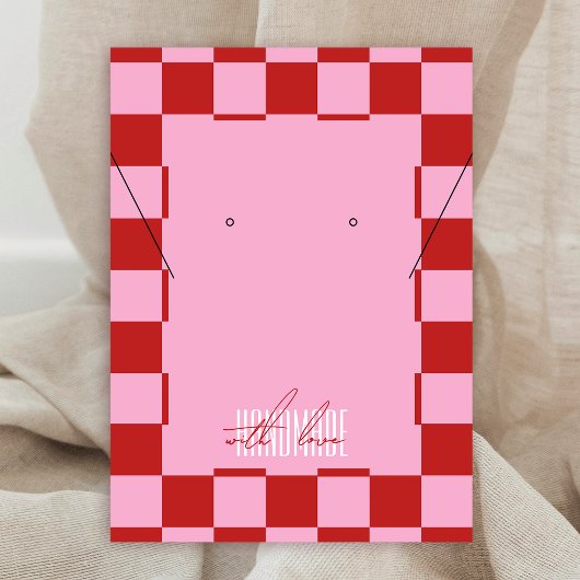 Trendy Retro Roze & Rode Sieraden Label Display