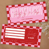 Trendy Retro Roze & Rode Spa Salon Cadeaubon