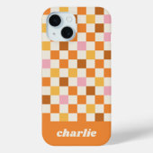 Trendy Retro Schaakbord Monogram Case-Mate iPhone Case (Achterkant)