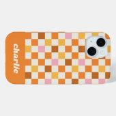 Trendy Retro Schaakbord Monogram Case-Mate iPhone Case (Achterkant (horizontaal))