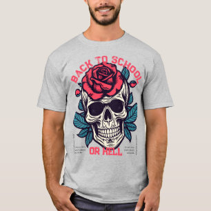 Trendy retro schedel met bloemrijke Leven is te ko T-shirt