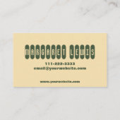 Trendy Retro Seventies Oranje Geel Groen Visitekaartje (Achterkant)