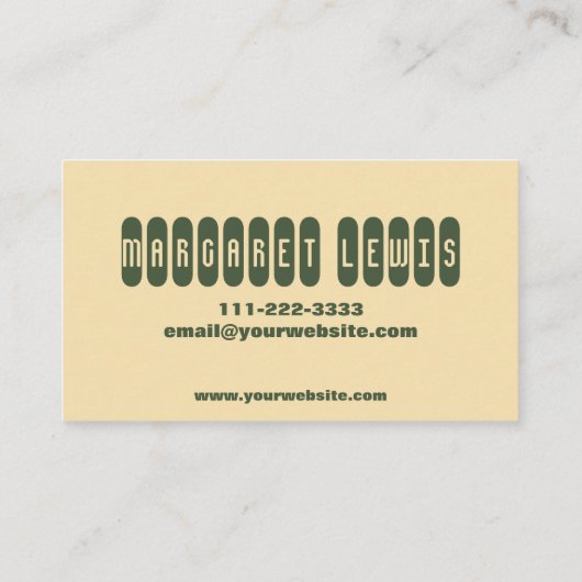 Trendy Retro Seventies Oranje Geel Groen Visitekaartje (Achterkant)