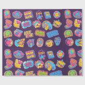 Trendy retro stickers en badges zuur collectie cadeaupapier (Vlak)