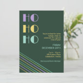 Trendy Retro stijl HO-HO-HO lijnen Kaart (Staand voorkant)