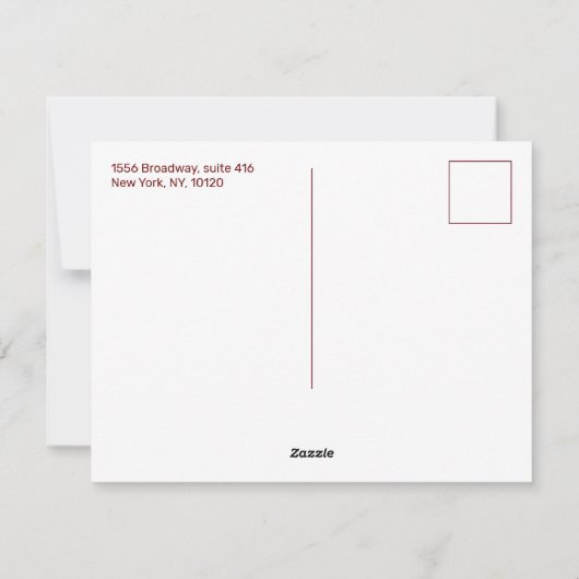 Trendy Retro stijl rood HO-HO-HO Feestdagenkaart (Achterkant)