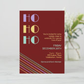 Trendy Retro stijl rood HO-HO-HO Kaart (Staand voorkant)