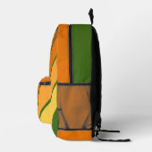 Trendy Retro Stripes 4 fotocollage - avocado Bedrukte Rugzak (Rechts)