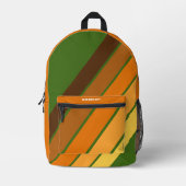 Trendy Retro Stripes 4 fotocollage - avocado Bedrukte Rugzak (Voorkant)