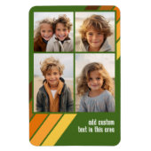 Trendy Retro Stripes 4 fotocollage - avocado Magneet (Verticaal)