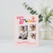 Trendy Retro  Style Afstudeerder 3 Foto collage Briefkaart (Staand voorkant)